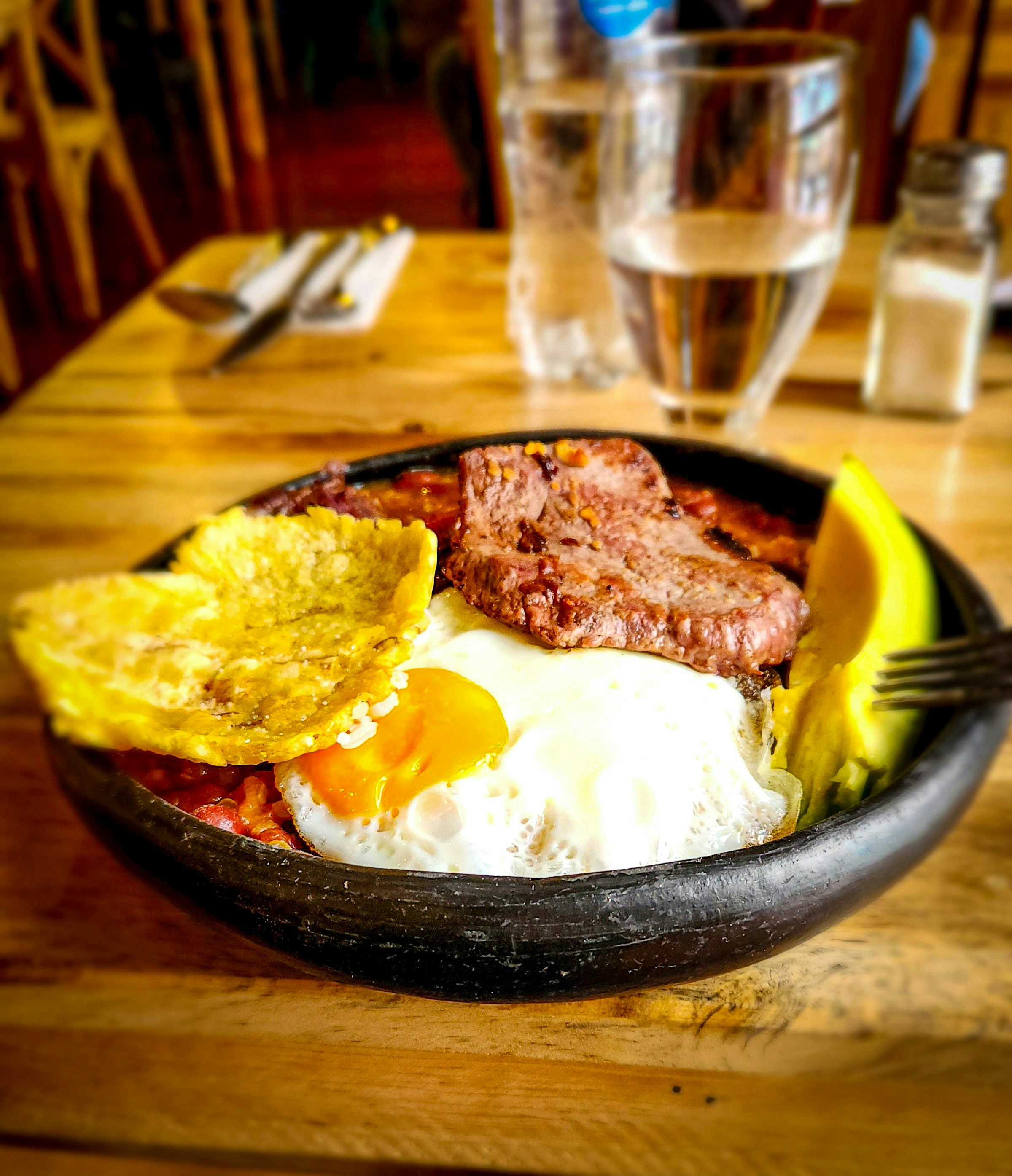 Traditional bandeja paisa served in Bogotá, Colombia